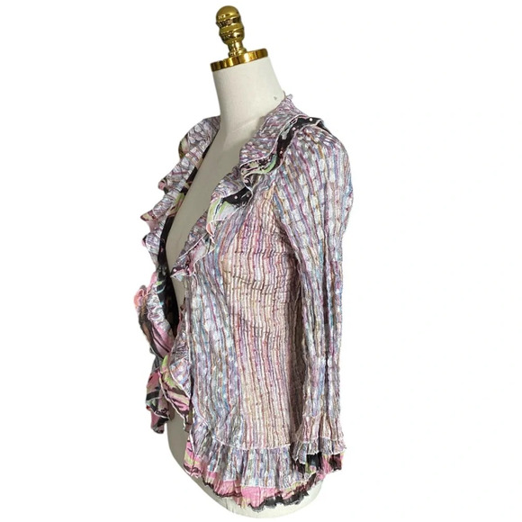 Women's Multicolor Ruffled Jacket - Picture 3 of 9